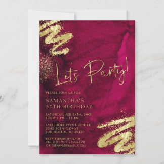 Einladung von Maroon Red and Gold zum Geburtstag