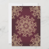 EINLADUNG VON MAROON UND GOLD INDIAN STILE (Rückseite)