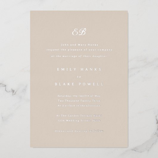 Einladung von Marseille Wedding Foil (Vorderseite)