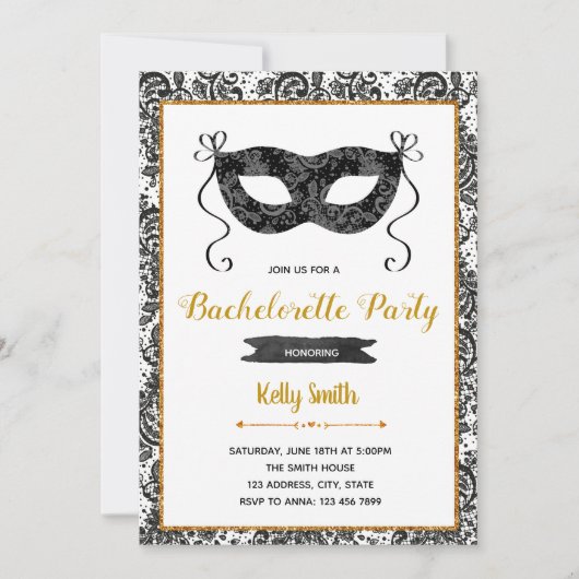 Einladung von Mask bachelorette (Vorderseite)