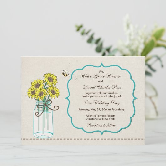 Einladung von Mason Jar (Stehend Vorderseite)