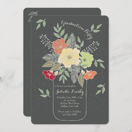 Einladung von Mason Jar (Vorne/Hinten)