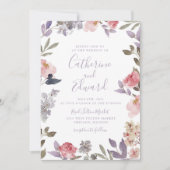 Einladung von Mauve Hochzeit (Vorderseite)