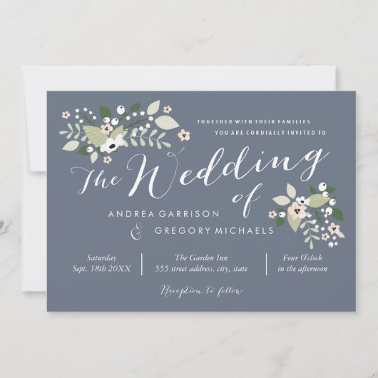 Einladung von Meadow Blooms Hochzeiten (Vorderseite)