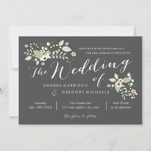 Einladung von Meadow Blooms Hochzeiten (Vorderseite)