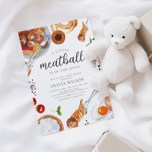 Einladung von Meatball Italian Baby Shower