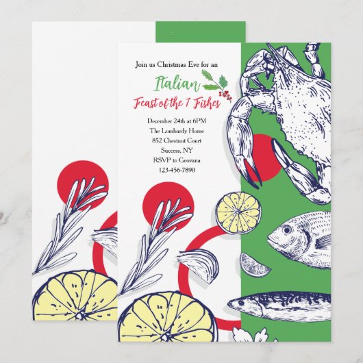 Einladung von Meeresfrüchten (Vorne/Hinten)