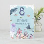 Einladung von Meerestieren zum Geburtstag (Stehend Vorderseite)