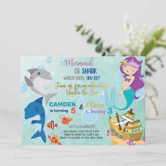 Einladung von Meerjungfrauen und Haifischern (Stehend Vorderseite)