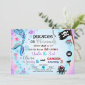 Einladung von Meerjungfrauen und Piraten (Stehend Vorderseite)