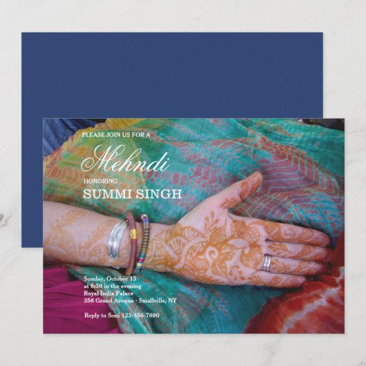 Einladung von Mehndi (Vorne/Hinten)