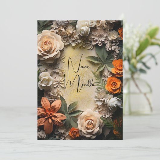 Einladung von Mendhi (Stehend Vorderseite)