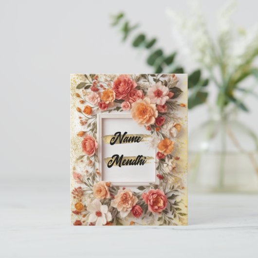 Einladung von Mendhi (Stehend Vorderseite)