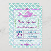 Einladung von Mermaid Girl zum Geburtstag (Vorne/Hinten)