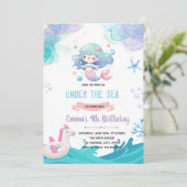 Einladung von Mermaid Unicorn (Stehend Vorderseite)