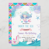 Einladung von Mermaid Unicorn (Vorne/Hinten)