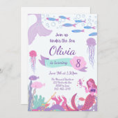 Einladung von Mermaid zum Geburtstag von Mermaid (Vorne/Hinten)