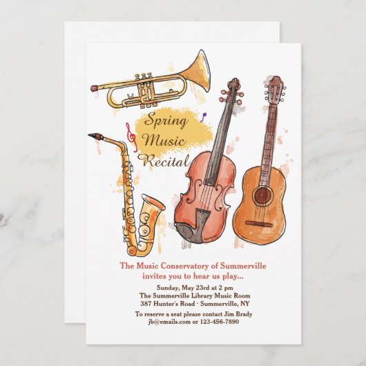 Einladung von Messing und String Instruments (Vorne/Hinten)