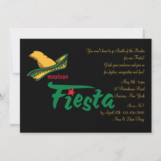 Einladung von Mexiko Fiesta (Vorderseite)