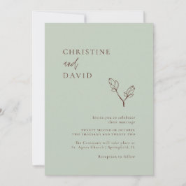 Einladung von Minimalistisch Boho Floral Sage