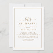Einladung von Minimalistischem Gold "Let's Celebra (Vorderseite)
