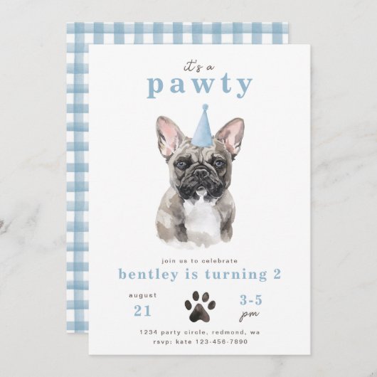 Einladung von Minimalistischen Bullen | Pawty (Vorne/Hinten)