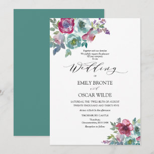 Einladung von Mint und Mauve Floral