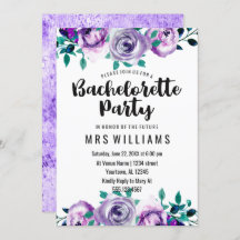 Einladung von Minze und Lila Junggeselinnen-Abschi