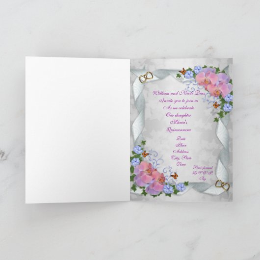 Einladung von Mis Quince Anos zum 15. (Innenseite)