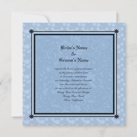 Einladung von Molly Harrison zur Hochzeit von Blau (Vorderseite)