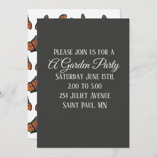 Einladung von Monarch Butterflies (Vorne/Hinten)