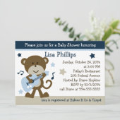 Einladung von Monkey Rocker Baby Shower (Stehend Vorderseite)