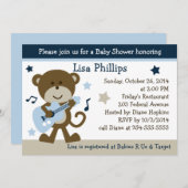 Einladung von Monkey Rocker Baby Shower (Vorne/Hinten)