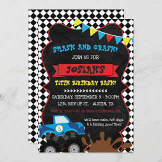 Einladung von Monster Truck am Geburtstag Scheckfl