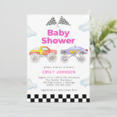 Einladung von Monster Truck Girl Babydusche (Stehend Vorderseite)