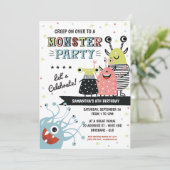 Einladung von Monster zum Geburtstag (Stehend Vorderseite)