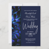 Einladung von Moody Blue Floral Wedding (Vorderseite)