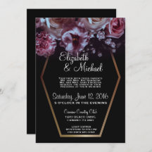 Einladung von Moody Floral & Black Wedding