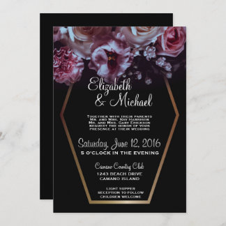 Einladung von Moody Floral & Black Wedding