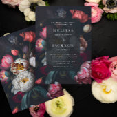 Einladung von Moody Peony Floral Wedding
