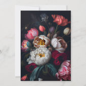Einladung von Moody Peony Floral Wedding (Rückseite)