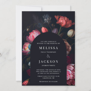Einladung von Moody Peony Floral Wedding Arch