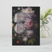 Einladung von Moody White Peony (Stehend Vorderseite)