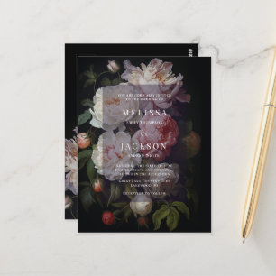 Einladung von Moody White Peony Wedding Arch Postkarte