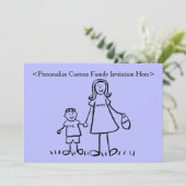 Einladung von Mother & Son Custom Family Character (Stehend Vorderseite)