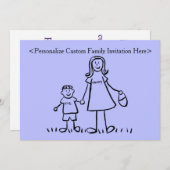 Einladung von Mother & Son Custom Family Character (Vorne/Hinten)