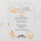 Einladung von Motorrädern und Wirbel zur Hochzeit (Vorne/Hinten)
