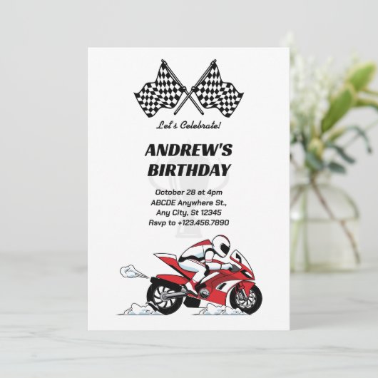 Einladung von Motorradfahrern (Stehend Vorderseite)