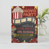 Einladung von Movie Birthday (Stehend Vorderseite)