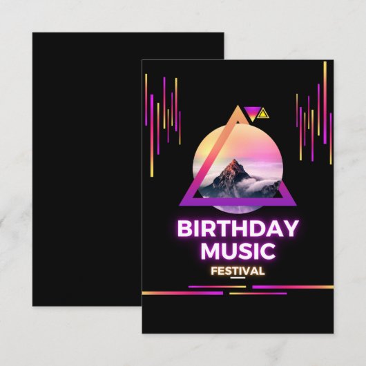 Einladung von Musical Birthday (Vorne/Hinten)